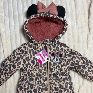 Disney Minnie Mouse Leopard Print Pea Coat